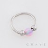 OPAL BEAD NOSE HOOP 316L SURGICAL STEEL